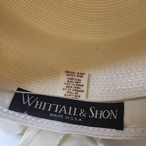 Whittall & Shon Ivory Pillbox Hat with Tulle Bow and Pearl Trim main image 7